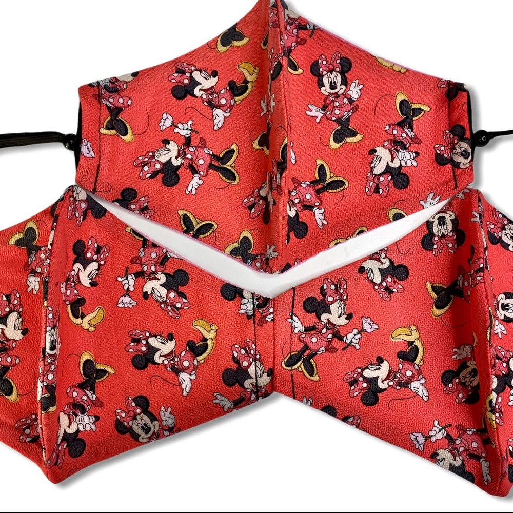 Minnie Mouse Face Mask Reusable Coral